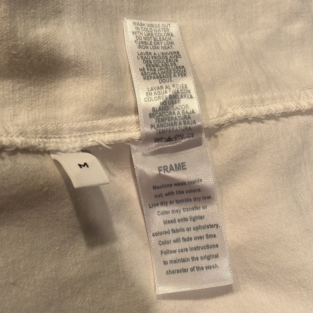 Frame Denim White Military Style Cropped Jacket Sz-M - Picture 9 of 9
